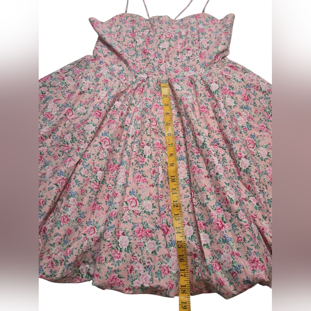 Floral Pink Lace-Up‎ Dress - Picture 8 of 8